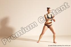 Underwear Martial art Woman White Moving poses Average long colored Dynamic poses Academic